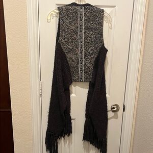 Miss Me Multicolor/Black Sleeveless Wool Blend Beaded Sweater Vest - Size Small